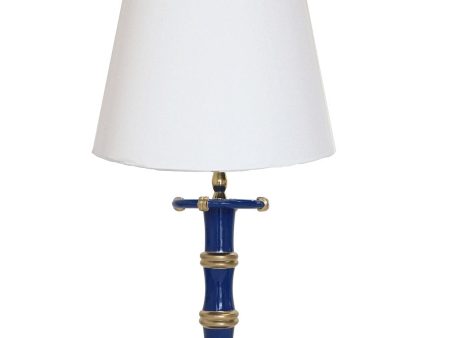 Bamboo Candle Stick Lamp by Dana Gibson in Navy Online Hot Sale