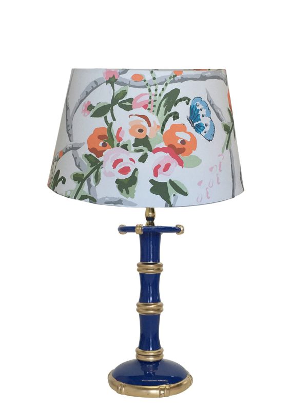 Bamboo Candle Stick Lamp by Dana Gibson in Navy Online Hot Sale