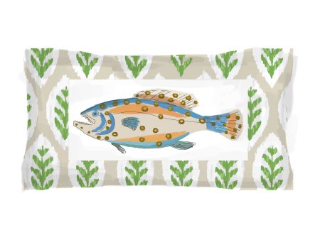 Dana Gibson Fish Plaque Lumbar in Taupe Hot on Sale