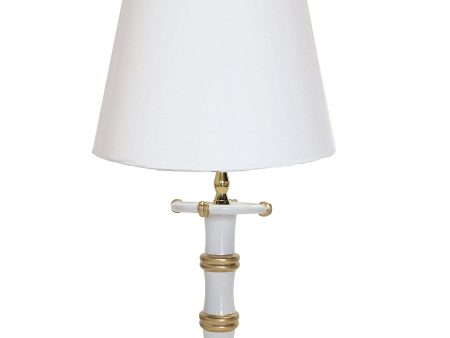 Bamboo Candle Stick Lamp by Dana Gibson in White on Sale