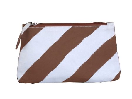 Brown Stripe Travel Bag, Small on Sale