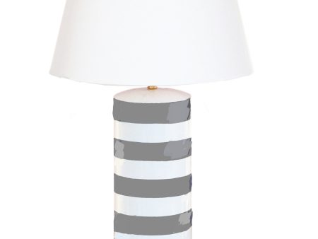 Grey Stripe Stacked Lamp Fashion