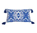 Dana Gibson Ikat in Blue Pillow with Tassels Online Sale