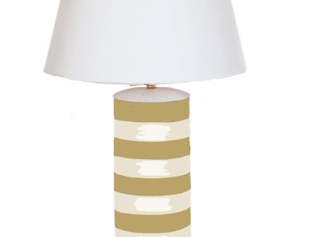 Taupe Stripe Stacked Lamp For Discount