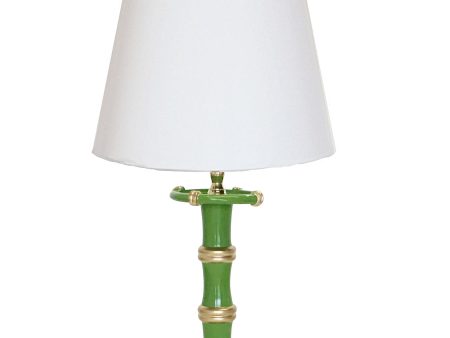 Dana Gibson Bamboo Candle Stick Lamp in Green For Cheap