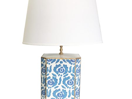 Jumbo Beaufont Lamp in Blue with White Shade Online Sale