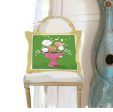 Dana Gibson Cora in Pink Urn Pillow on Green Sale