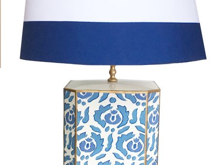 Jumbo Beaufont Lamp in Blue with Hand Painted Shade Online now