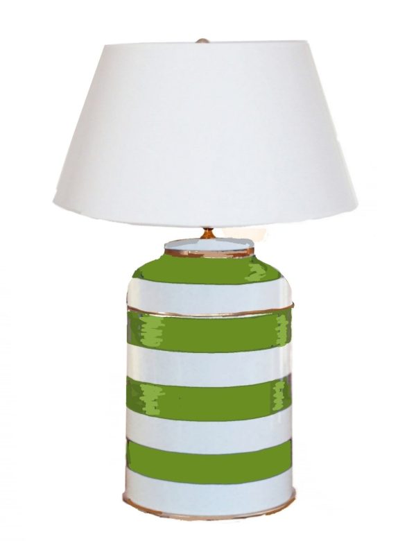 Green Stripe Tea Caddy Lamp Online