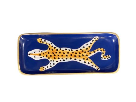 Navy Leopard Tray, Small Online