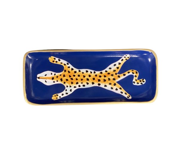 Navy Leopard Tray, Small Online