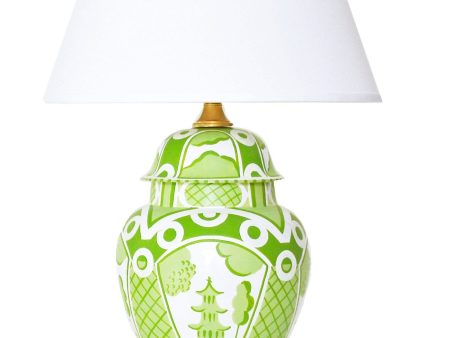 Summer Palace Lamp in Green For Sale