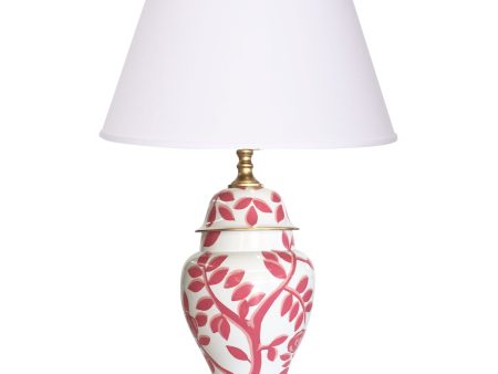 Cliveden Lamp in Pink on White For Sale