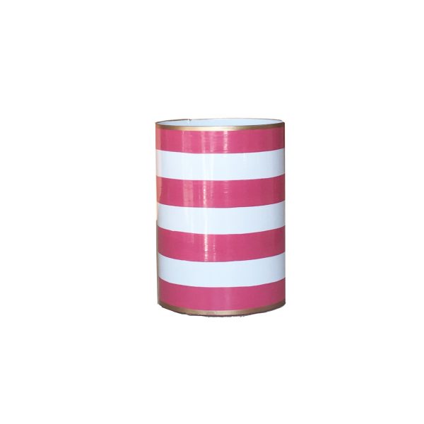 Pink Stripe Pen Cup Online now