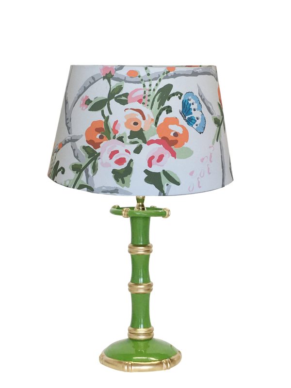 Dana Gibson Bamboo Candle Stick Lamp in Green For Cheap