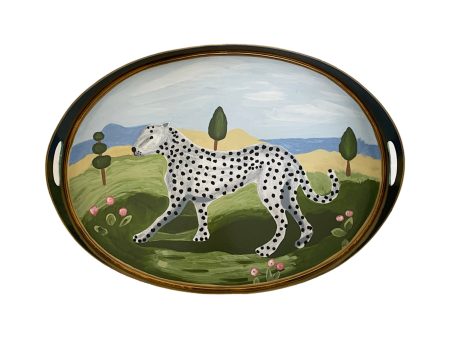 White Leopard Walking Tray For Cheap