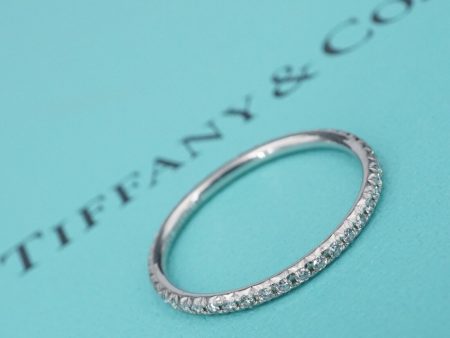 Tiffany & Co Soleste Diamond Eternity Band Ring Platinum Size 5.5 1.5mm RG4065 Cheap