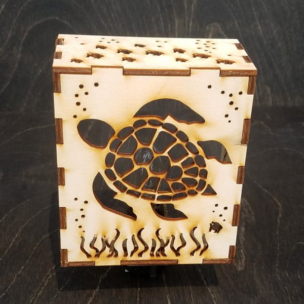 Intricate Wooden Night Light_Sea Turtle Fashion