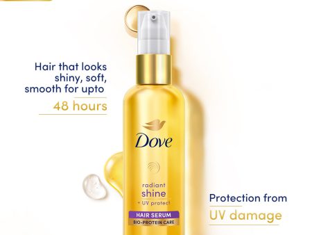 Dove radiant shine + UV protect  Hair serum 100 ml on Sale