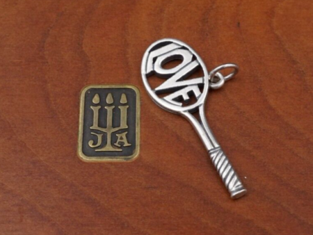 James Avery Love Tennis Racket Charm Sterling Silver Large 1.5  Retired CHS1949 For Discount