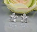 14k White Gold Diamond Flower Cluster Stud Earrings 0.8ctw Natural 10mm EG2466 Online