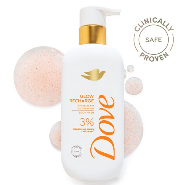 Dove Glow Recharge  Exfoliating Bodywash with 3% Brightening serum + Vitamin C, 300 ml For Cheap