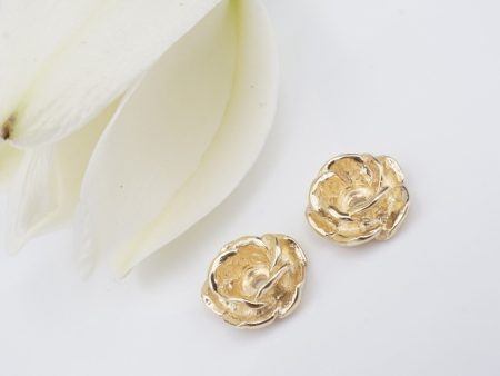 James Avery Rose Earring Jackets 14k Yellow Gold 0.4  Retired Vintage EG2457 Fashion