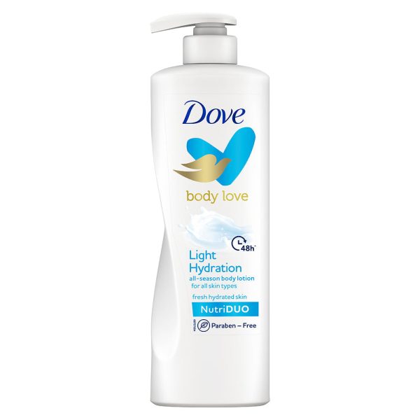 Body Love Light Hydration Body Lotion 400ml & Body Love Silky Pampering Body Cream 300g, Paraben Free (Combo Pack) For Cheap