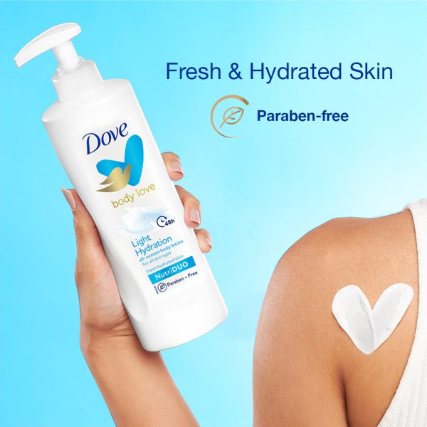 Body Love Light Hydration Body Lotion 400ml & Body Love Silky Pampering Body Cream 300g, Paraben Free (Combo Pack) For Cheap