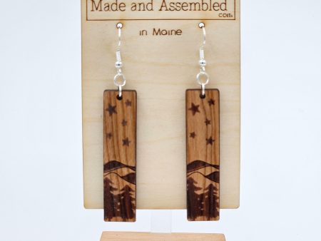 Engraved Wooden  Earrings - Rectangular Sale