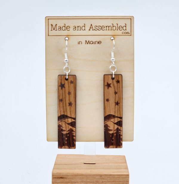 Engraved Wooden  Earrings - Rectangular Sale