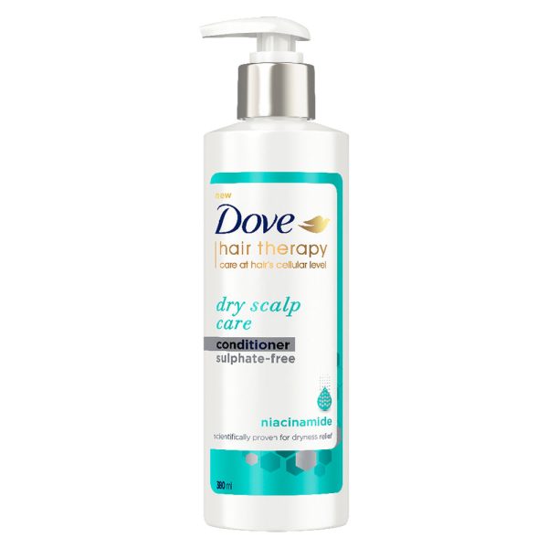 Dove Hair Therapy Dry Scalp Care Moisturizing Conditioner, Sulphate Free, No Parabens & Dyes, With Niacinamide, 380ml Online