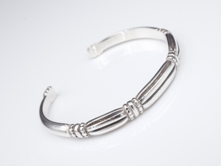 James Avery Thatch Cuff Bangle Bracelet Sterling Silver Retired 6.5  BS2846 on Sale