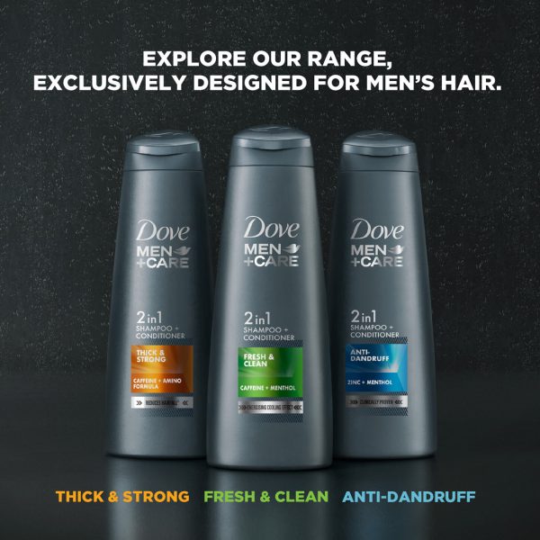 Dove Men+Care Fresh & Clean 2in1 Shampoo+Conditioner Combo, 650ml (Pack of 2) Fashion