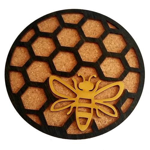 Wood & Cork Trivets - Black Honey Comb Online Sale