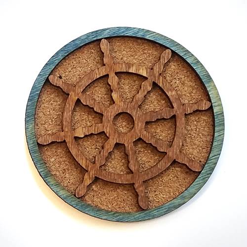 Wood & Cork Coasters - Ships Wheel Supply