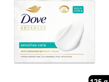 Dove Advanced Sensitive Care Bar with Ceramide nutrient cream, 3x125g Online now