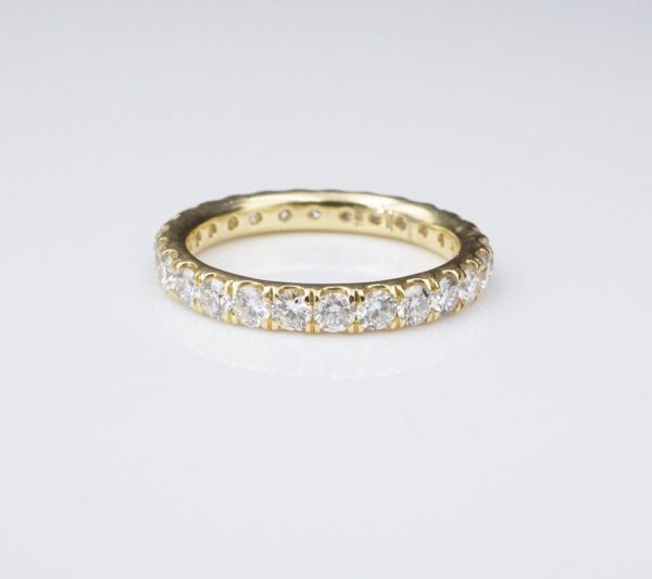 JE Caldwell 18k Gold 1.5ct Natural Diamond Eternity Band Ring Size 6.5 RG3496 Online Sale