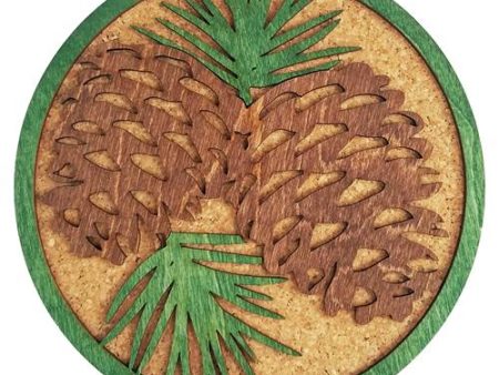 Wood & Cork Trivets - Pine Cones Hot on Sale