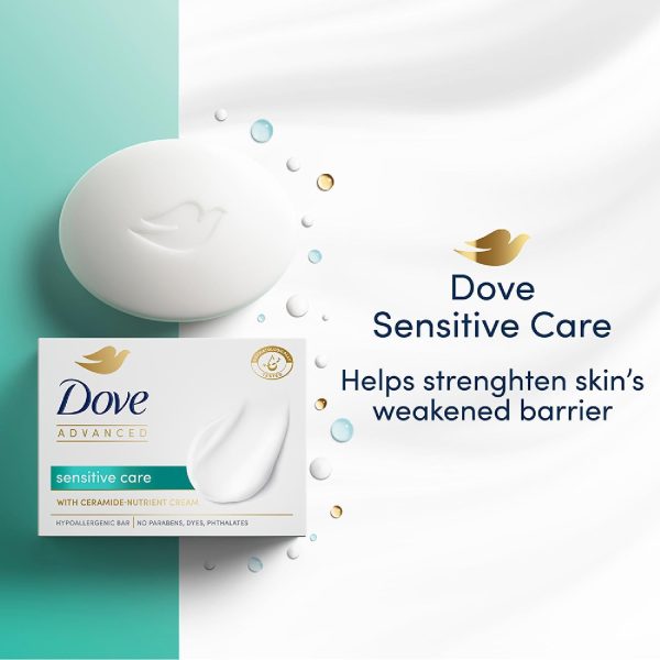 Dove Advanced Sensitive Care Bar with Ceramide nutrient cream, 3x125g Online now