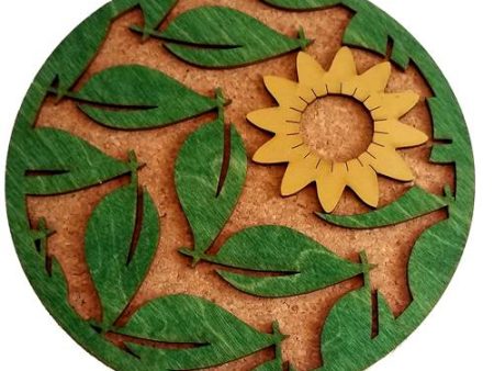 Wood & Cork Trivets - Sun Flower Online Sale