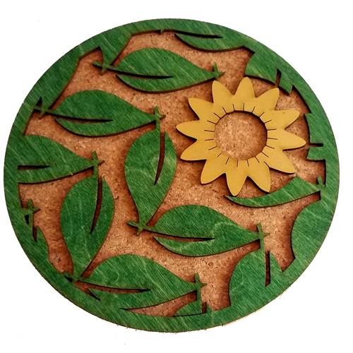 Wood & Cork Trivets - Sun Flower Online Sale