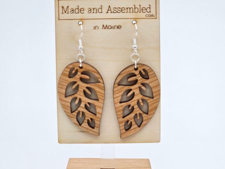 Wood Earrings - Leaves For Discount