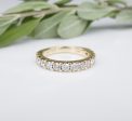 Helzberg 14k Yellow Gold 1ct Diamond Half Eternity Band Ring Size 6 RG3436 Supply