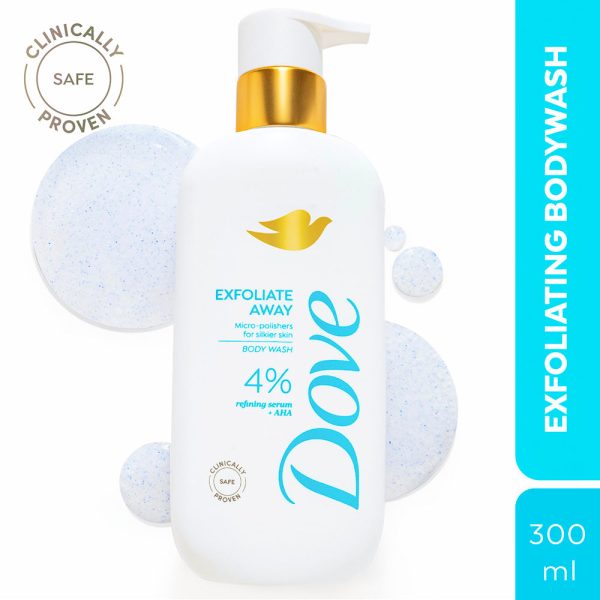 Dove Exfoliate Away Serum Bodywash with 4% Refining serum + AHA, 300 ml Fashion