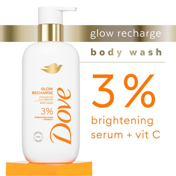 Dove Glow Recharge  Exfoliating Bodywash with 3% Brightening serum + Vitamin C, 300 ml For Cheap