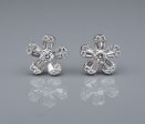 14k White Gold Diamond Flower Cluster Stud Earrings 0.8ctw Natural 10mm EG2466 Online