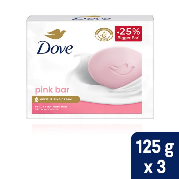 Dove Pink Beauty Bathing Bar - For Even Toned Glow | 3x125g Online Sale