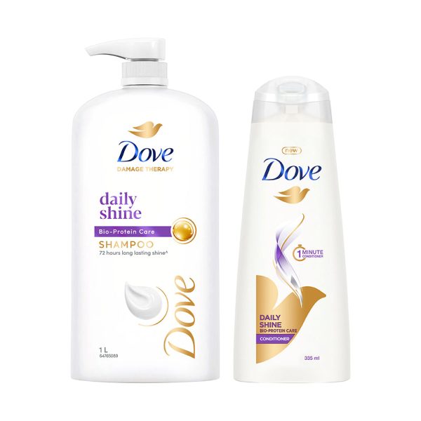 Dove Daily Shine Shampoo 1L & Conditioner 335ml(Combo Pack) on Sale