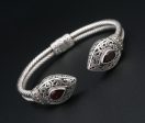 Sterling Silver 18k Gold Bracelet Phillip Gavriel Bangle Garnet 7.25  BS2948 Hot on Sale